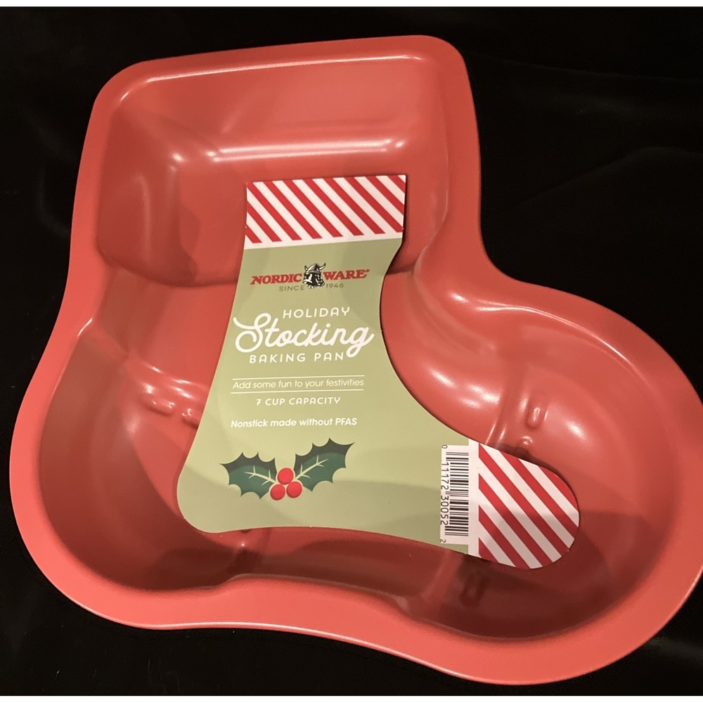 Nordic Ware Holiday Baking Christmas Stocking Non Stick Festive Cake Pan New
